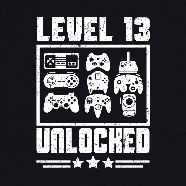 Level 13 Unlocked Gaming 13th Birthday Gift by funkyteesfunny